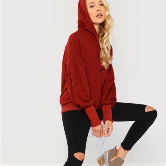 SHEIN Tops - Drop Shoulder DrawString Hoodie